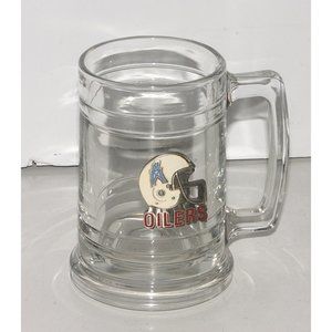 Rare Houston Oilers Cup Clear Mug Logo Embossed NFL football vtg